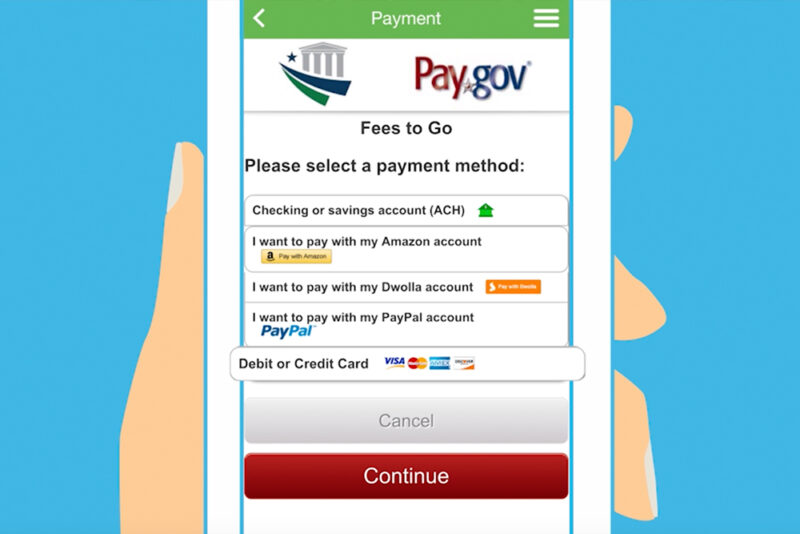 Pay Gov digital payment example in LOMA Media promotional video