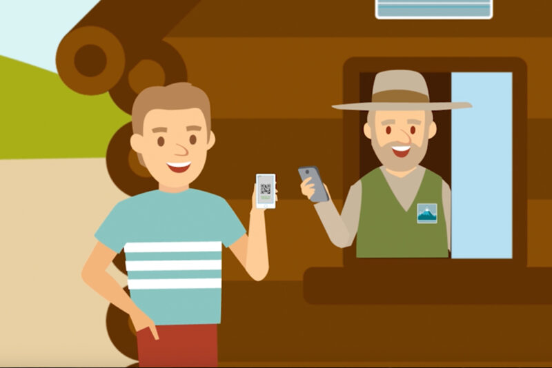 Digital Transaction being performed in US Department of Treasury video made by LOMA Media