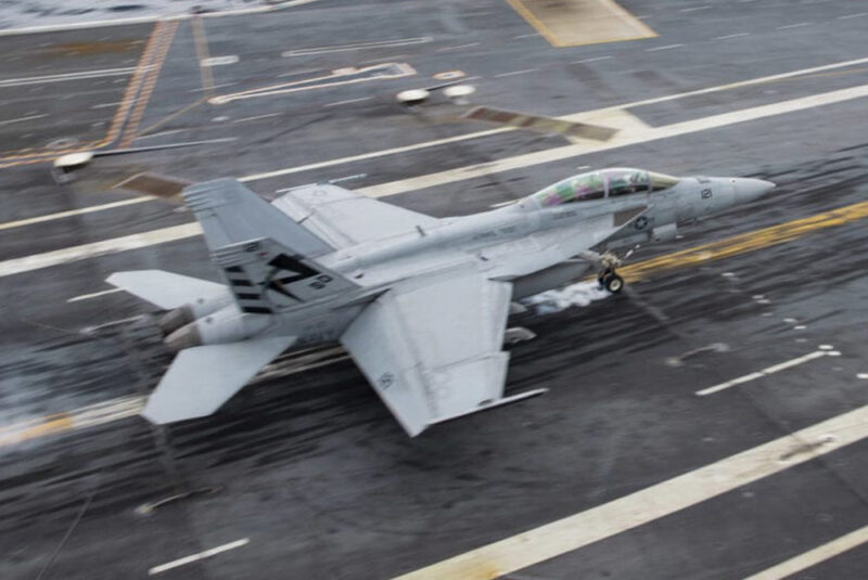 American FA 18 aircraft in General Atomics promotional video