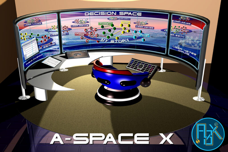 conceptual command desk for Space X and IARPA