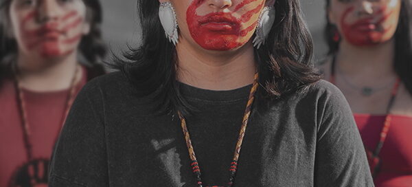 Indigenous women representing the MMIP cause